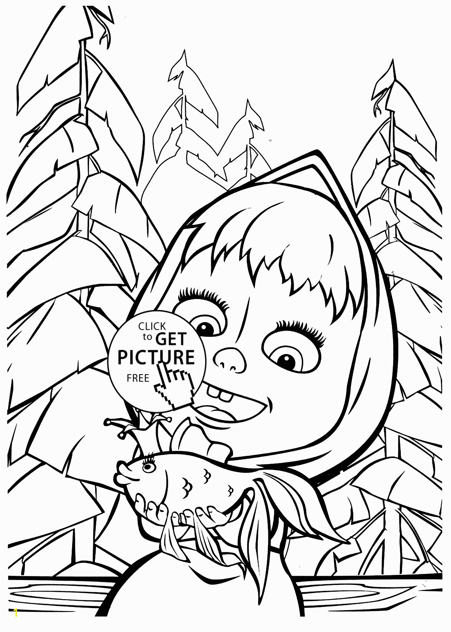 masha and bear coloring pages for kids printable free