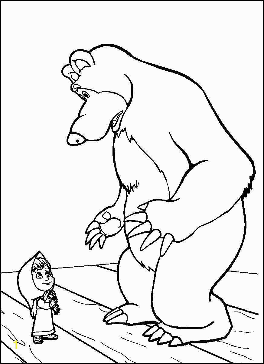 masha and the bear coloring pages