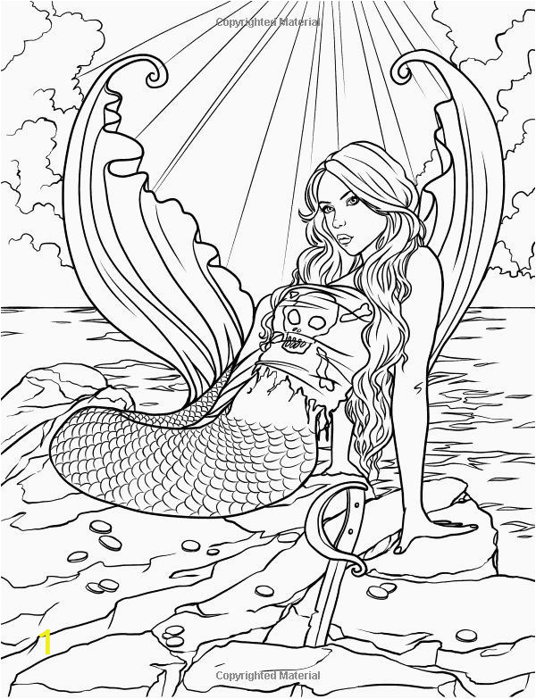 mermaid siren coloring pages for adults