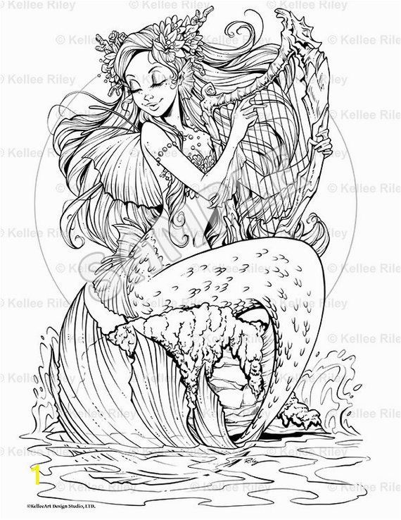 Mermaid Siren Coloring Pages for Adults Siren S song Adult Coloring Page In 2020