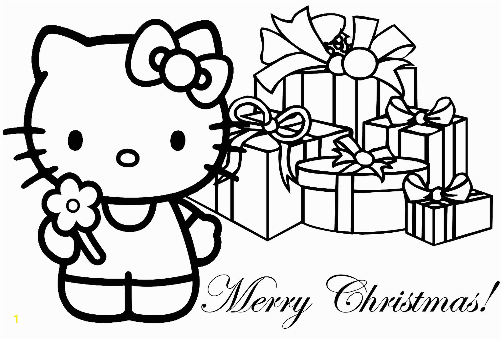 hello kitty christmas coloring pages