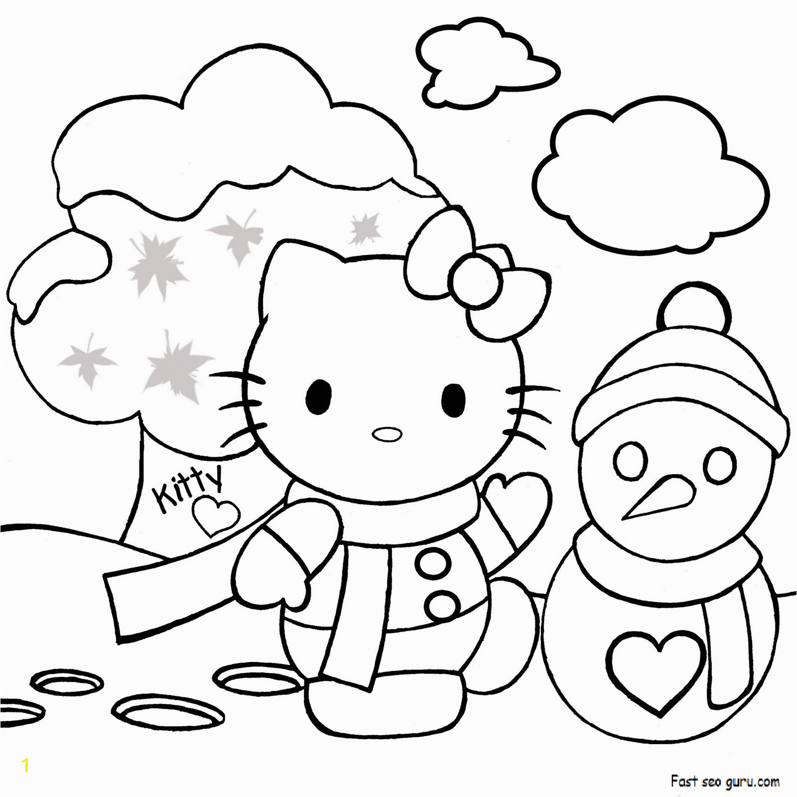 Merry Christmas Hello Kitty Coloring Pages Print Out Merry Christmas Hello Kitty Coloring Pages