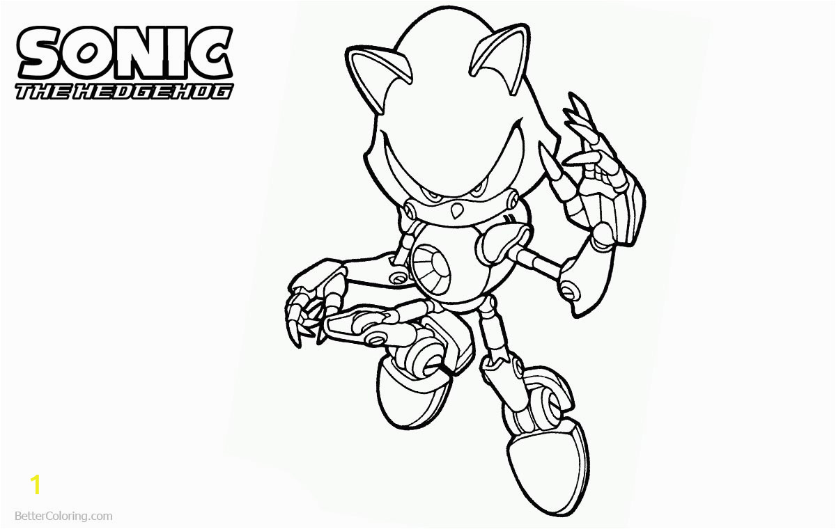 metal sonic the hedgehog coloring pages