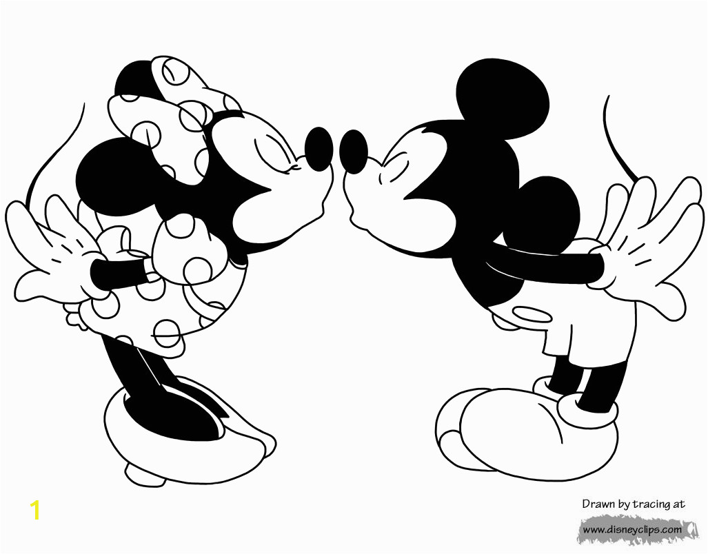 mickey and minnie kissing coloring pages sketch templates