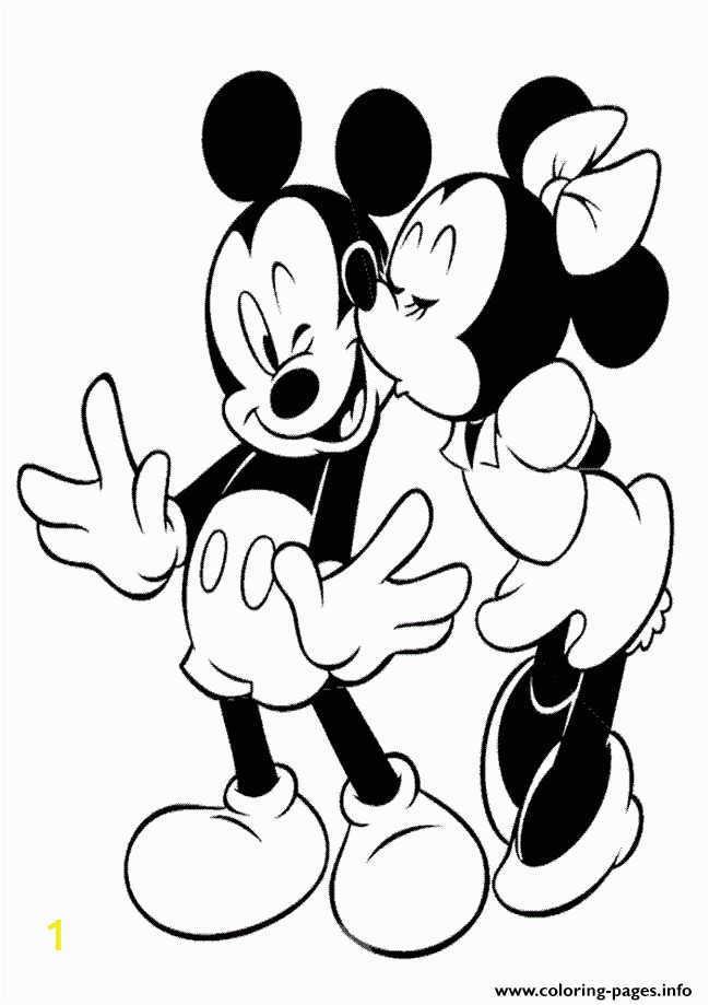 Mickey and Minnie Kissing Coloring Pages Minnie Kissing Mickey Disney 5798 Coloring Pages Printable
