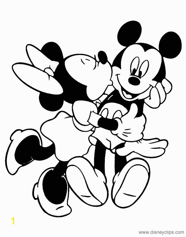 Mickey and Minnie Kissing Coloring Pages Minnie Kissing Mickey On the Cheek Mickeyandminnie