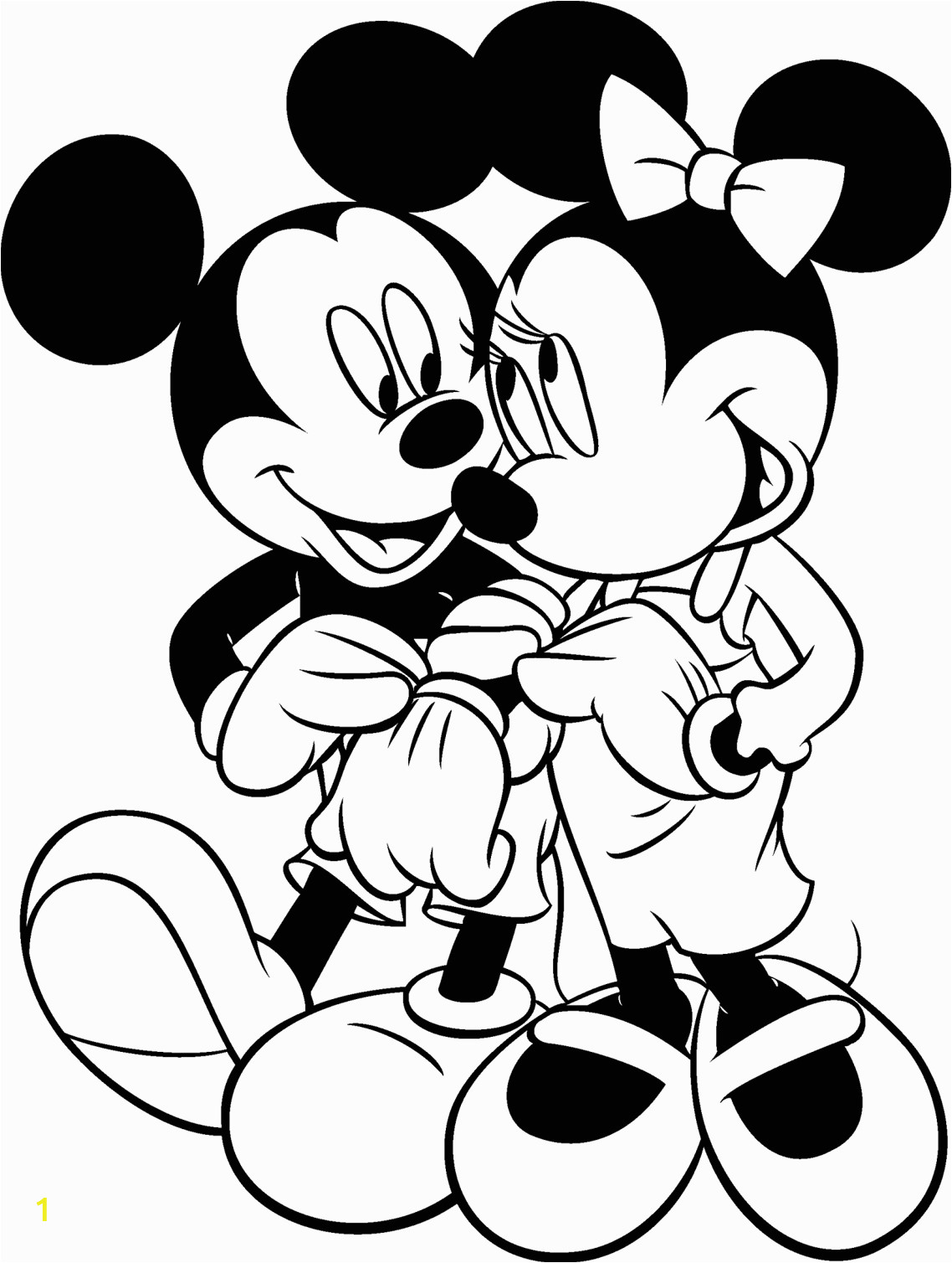 Mickey and Minnie Printable Coloring Pages Mickey Mouse and Minnie Mouse Kissing