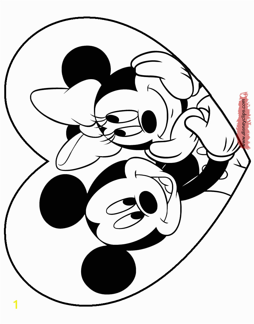 Mickey and Minnie Valentines Day Coloring Pages Minnie Mouse Valentines Coloring Pages