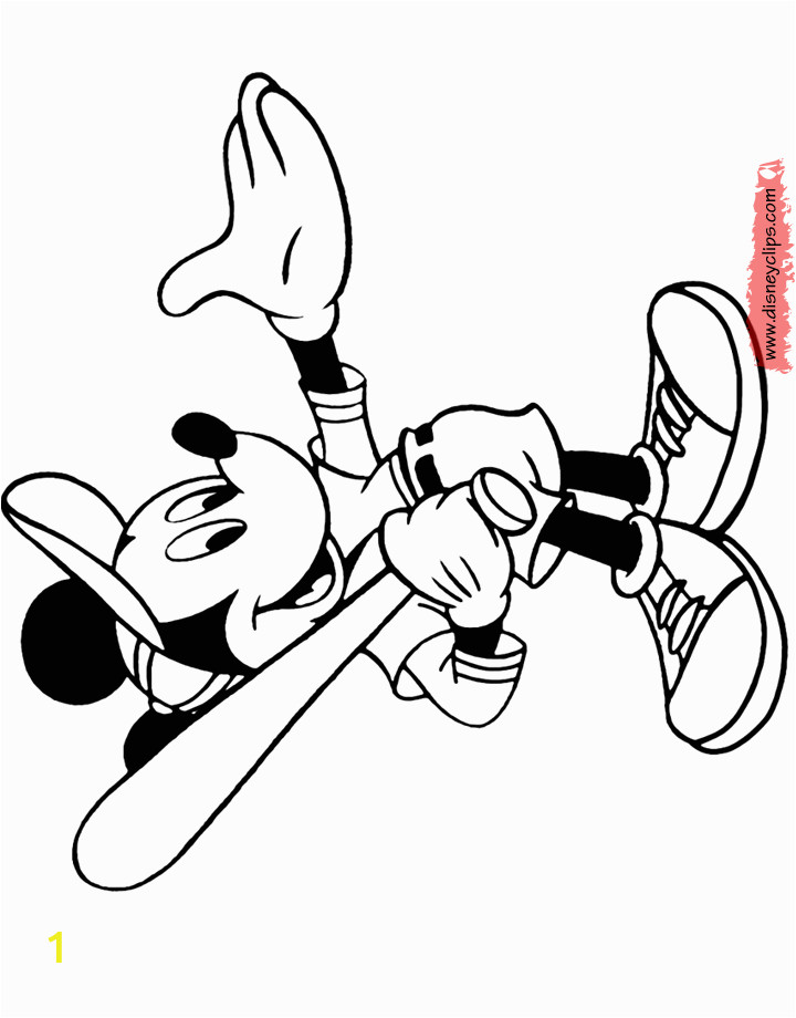 mickey mouse baseball pages sketch templates