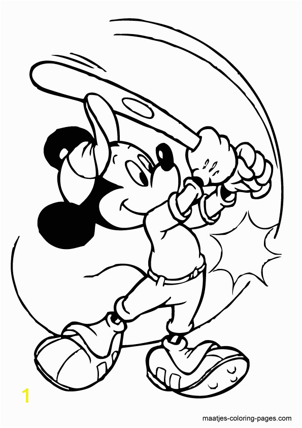 Mickey Mouse Playing Baseball Coloring Pages Mickey Mouse Playing Baseball Coloring Pages for Kids