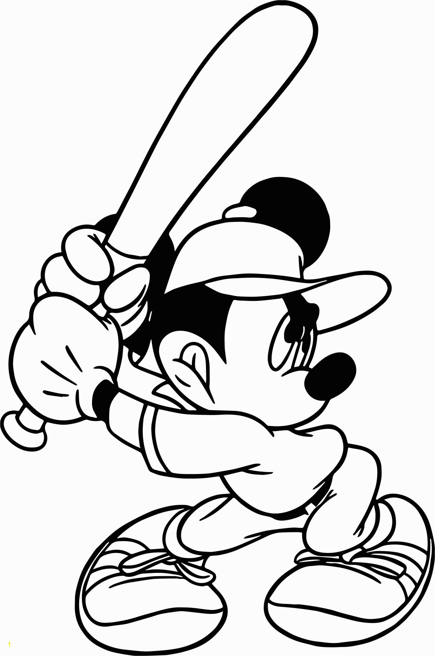Mickey Mouse Playing Baseball Coloring Pages Mickey Playing Baseball Coloring Page