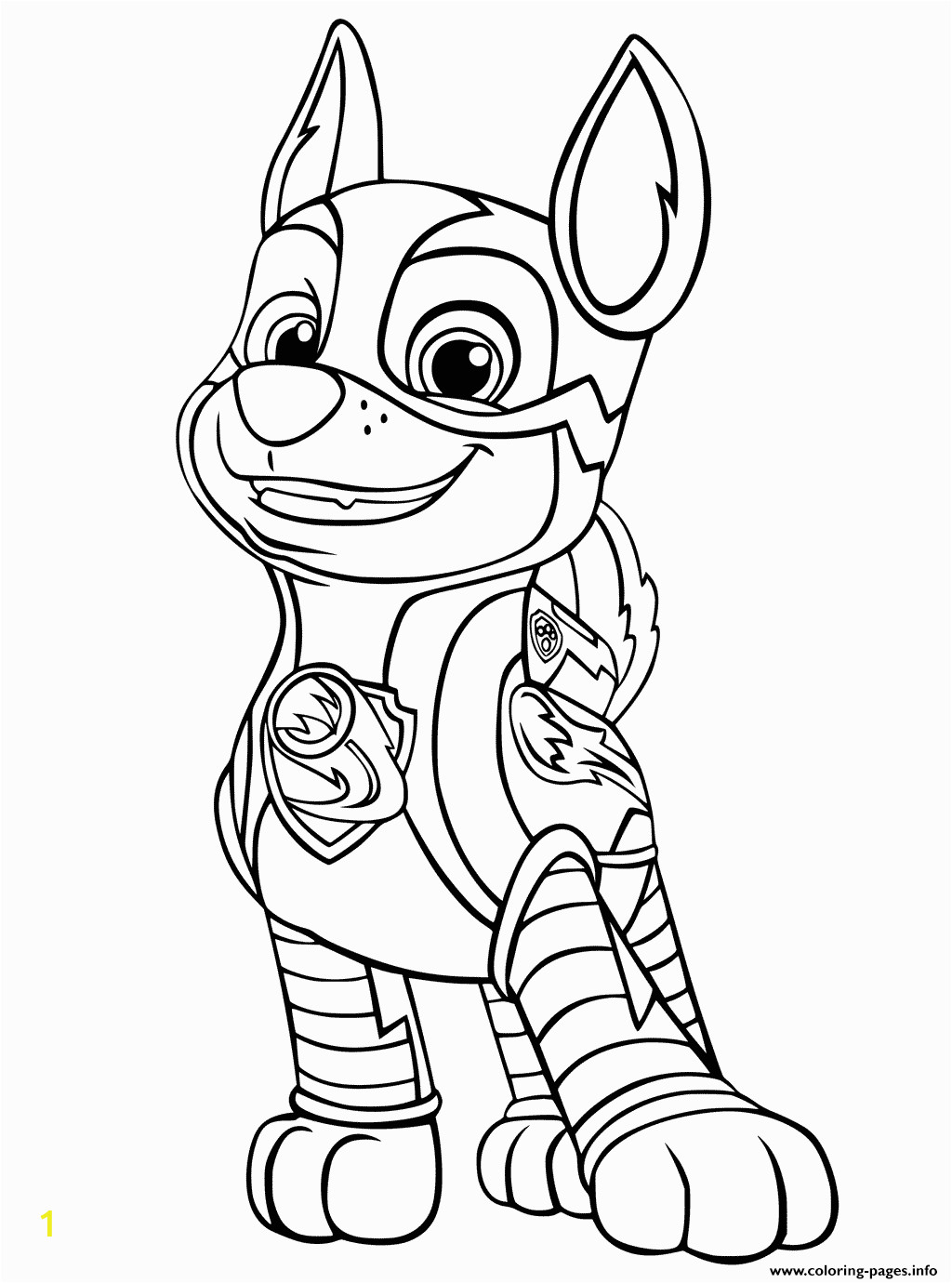 paw patrol mighty pups chase printable coloring pages book