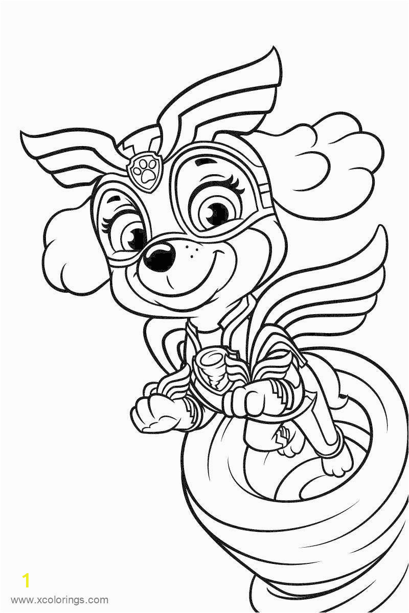 Mighty Pups Paw Patrol Coloring Pages Super Pups Paw Patrol Mighty Pups Skye Coloring Pages