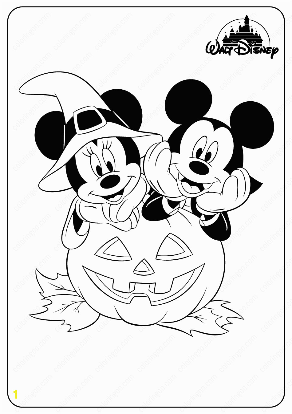 disney minnie mickey halloween coloring pages
