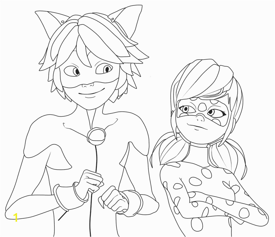 Miraculous Ladybug and Cat Noir Coloring Pages Miraculous Tales Ladybug & Cat Noir Coloring Pages