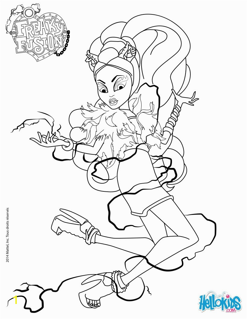 Monster High Coloring Pages Freaky Fusion Monster High Freaky Fusion Clawvenus Coloring Pages