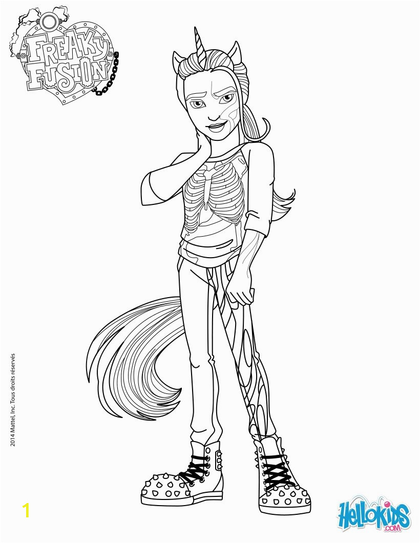 Monster High Coloring Pages Freaky Fusion Monster High Freaky Fusion Neighthan Rot Coloring Pages