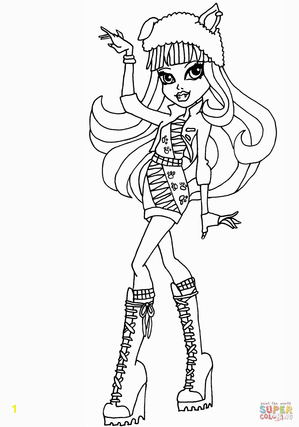 toys and dolls monster high howleen wolf coloring pages printable