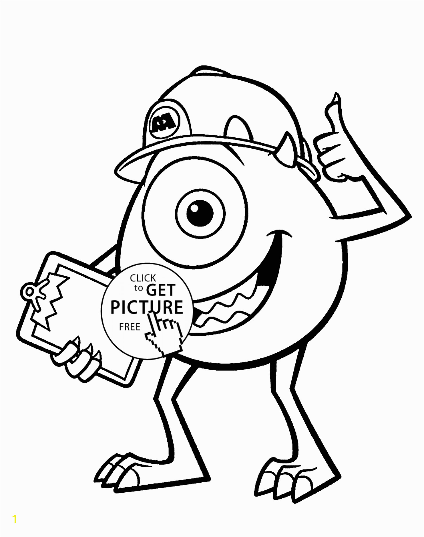 Monster Inc Coloring Pages to Print Mike From Monster Inc Coloring Pages for Kids Printable