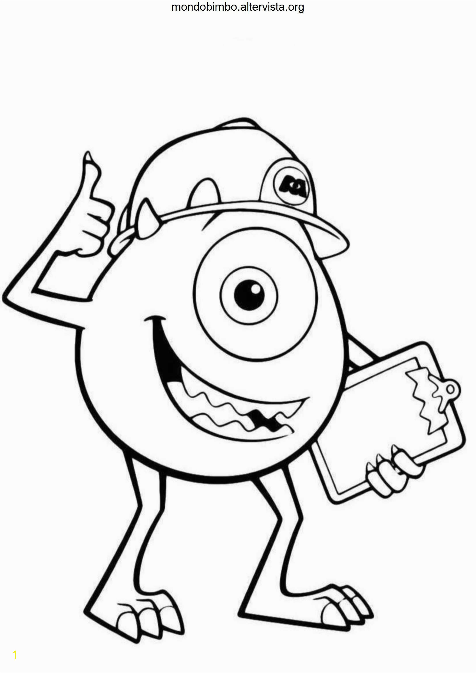 Monster Inc Coloring Pages to Print Monsters Inc Coloring Pages Mike at Getdrawings