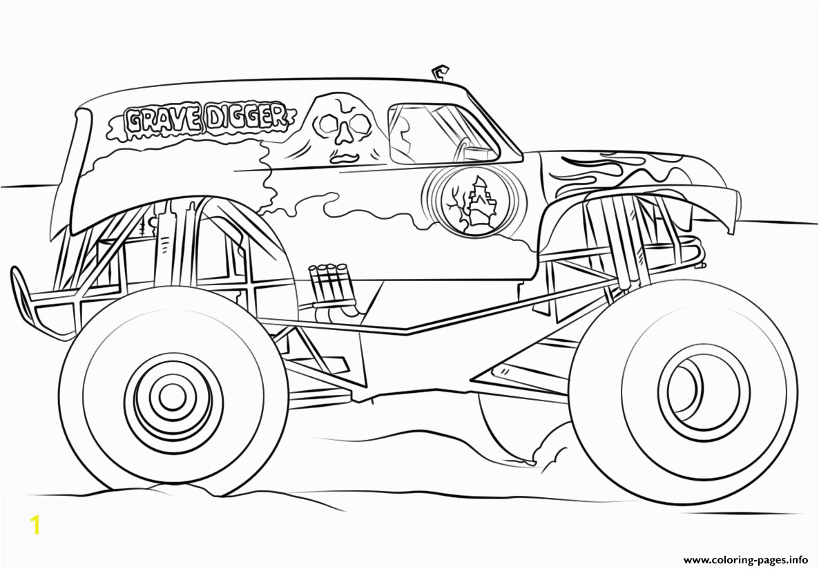 grave digger monster truck bigfoot printable coloring pages book