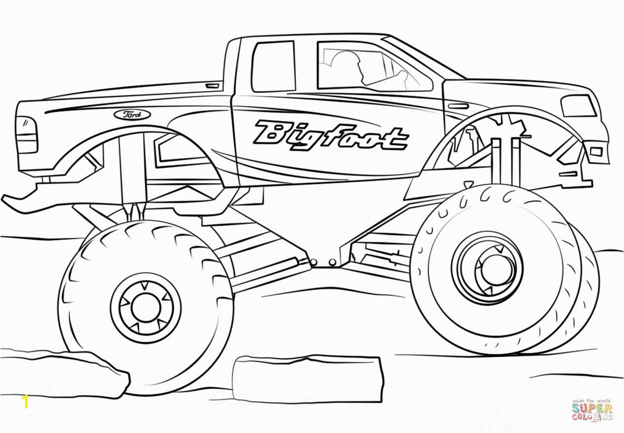 bigfoot monster truck coloring page