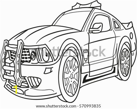 cartoon contour illustration monster truck police