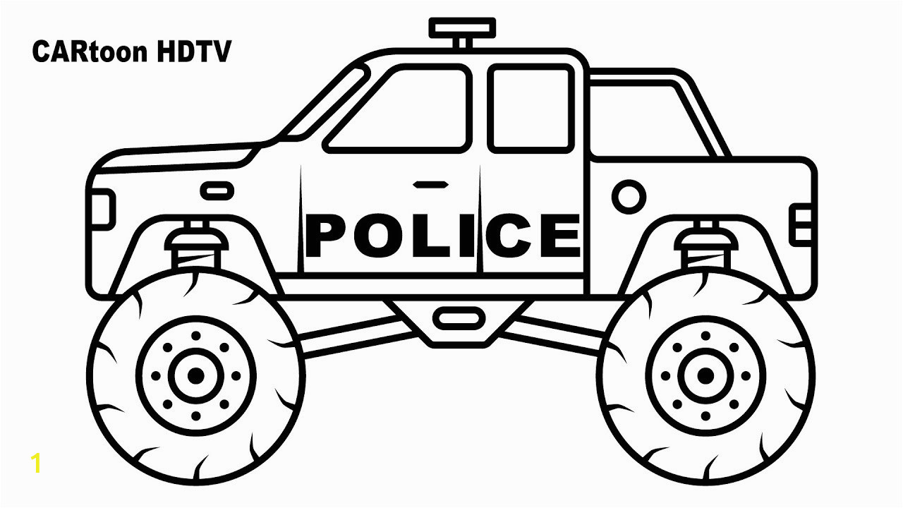 Monster Truck Police Car Coloring Page Police Monster Truck Coloring Pages Video Colors Vehicles