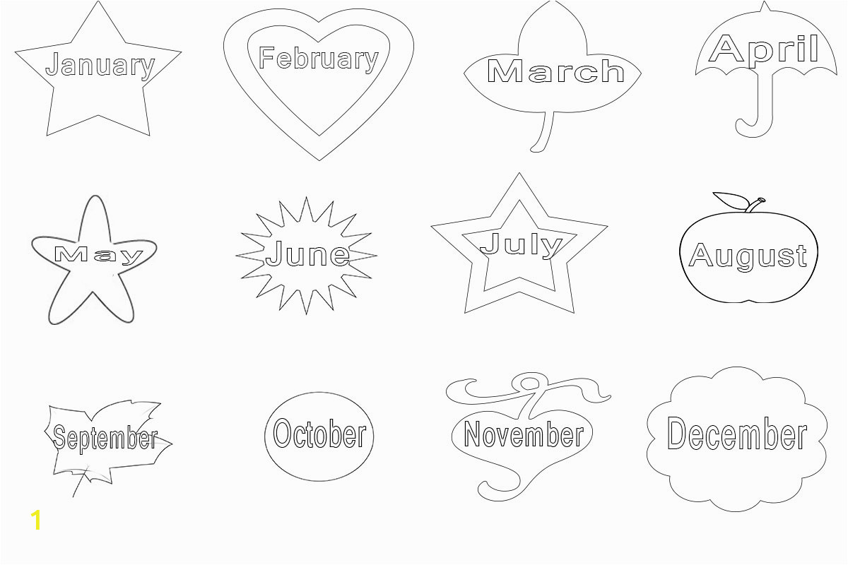 free printable 12 months of the year coloring pages