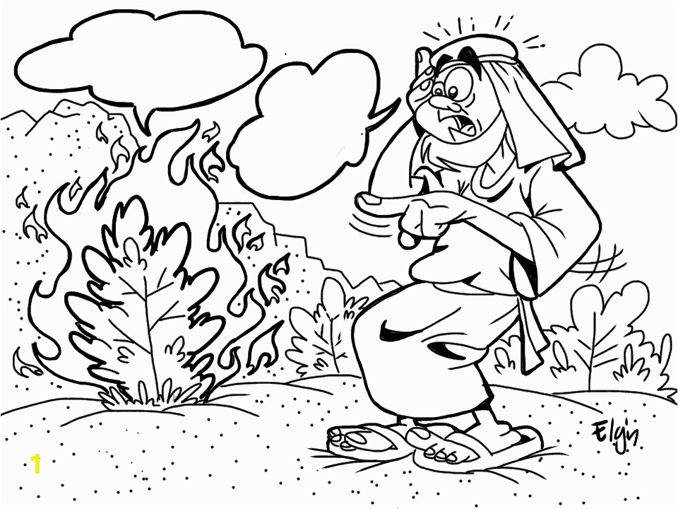 moses burning bush cartoon