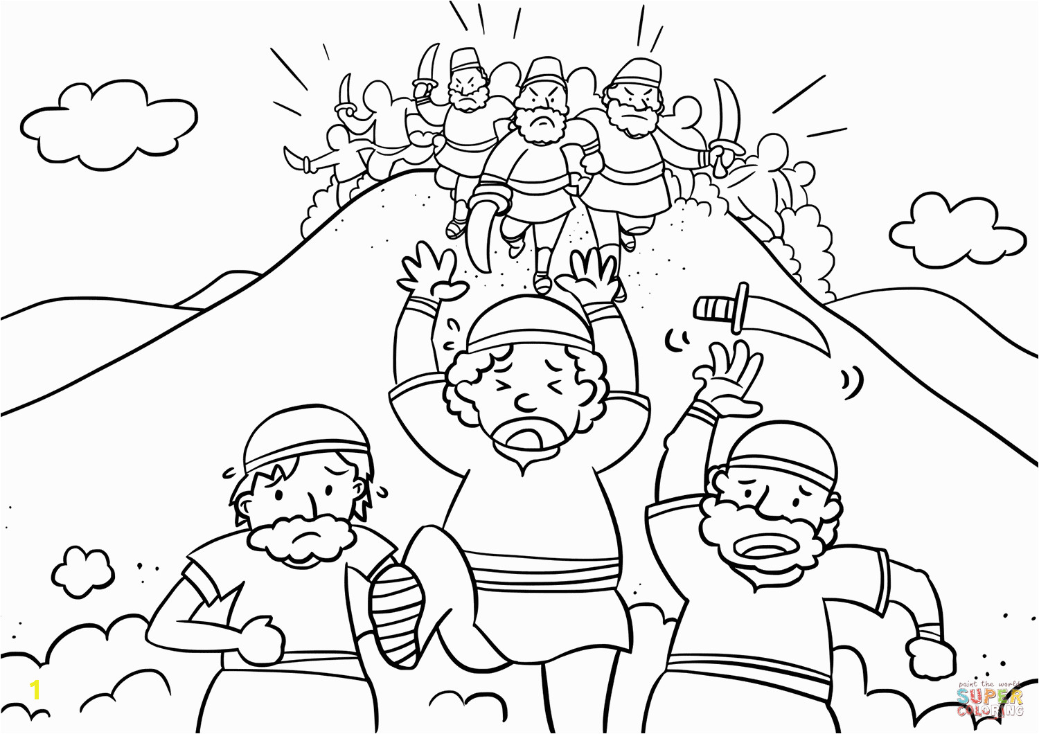 Moses and the Amalekites Coloring Page Moses Coloring Amalekites Coloring Pages