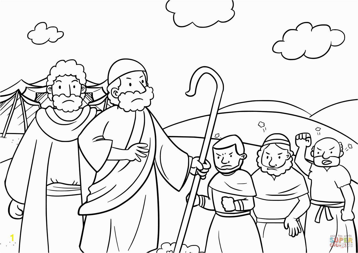 Moses and the Amalekites Coloring Page the People Gathered In Opposition to Moses and Aaron
