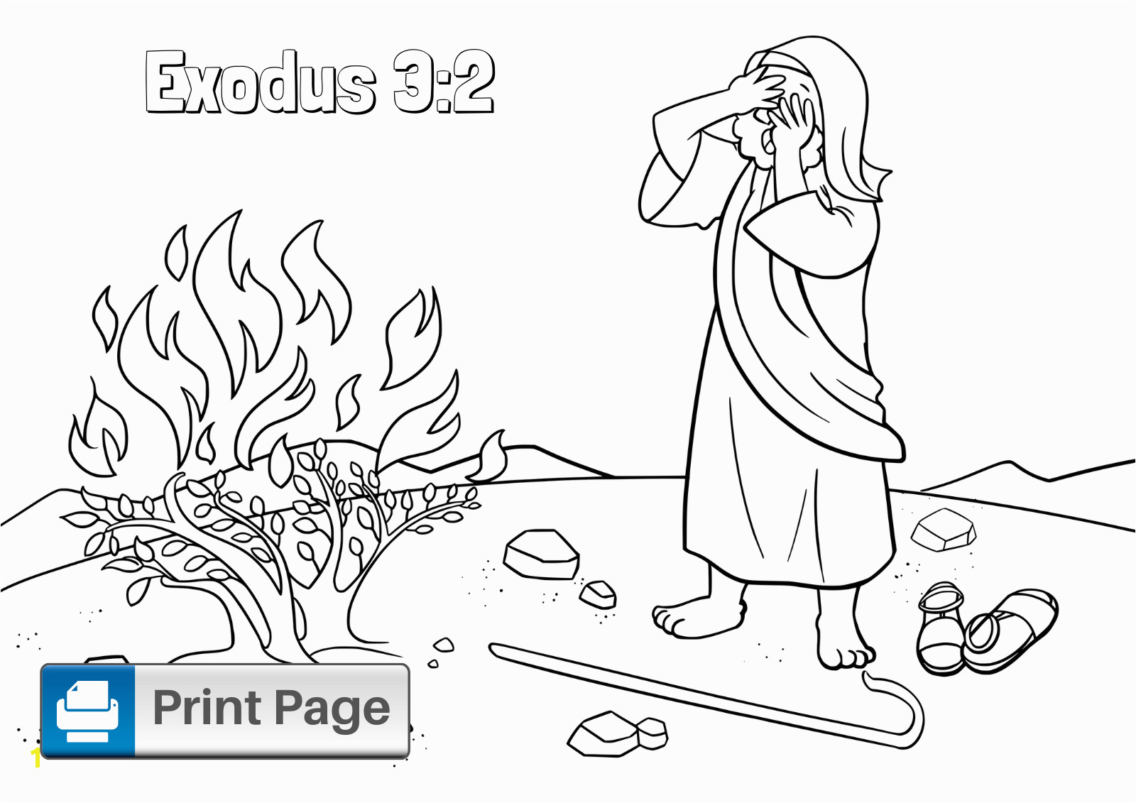moses and the burning bush coloring pages