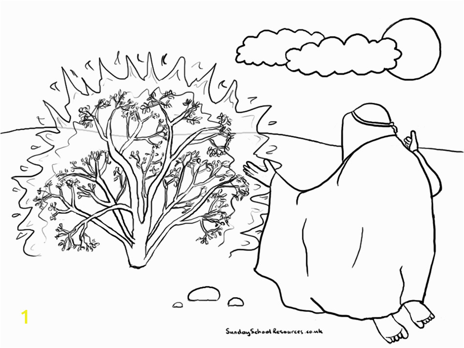 moses and the burning bush coloring page