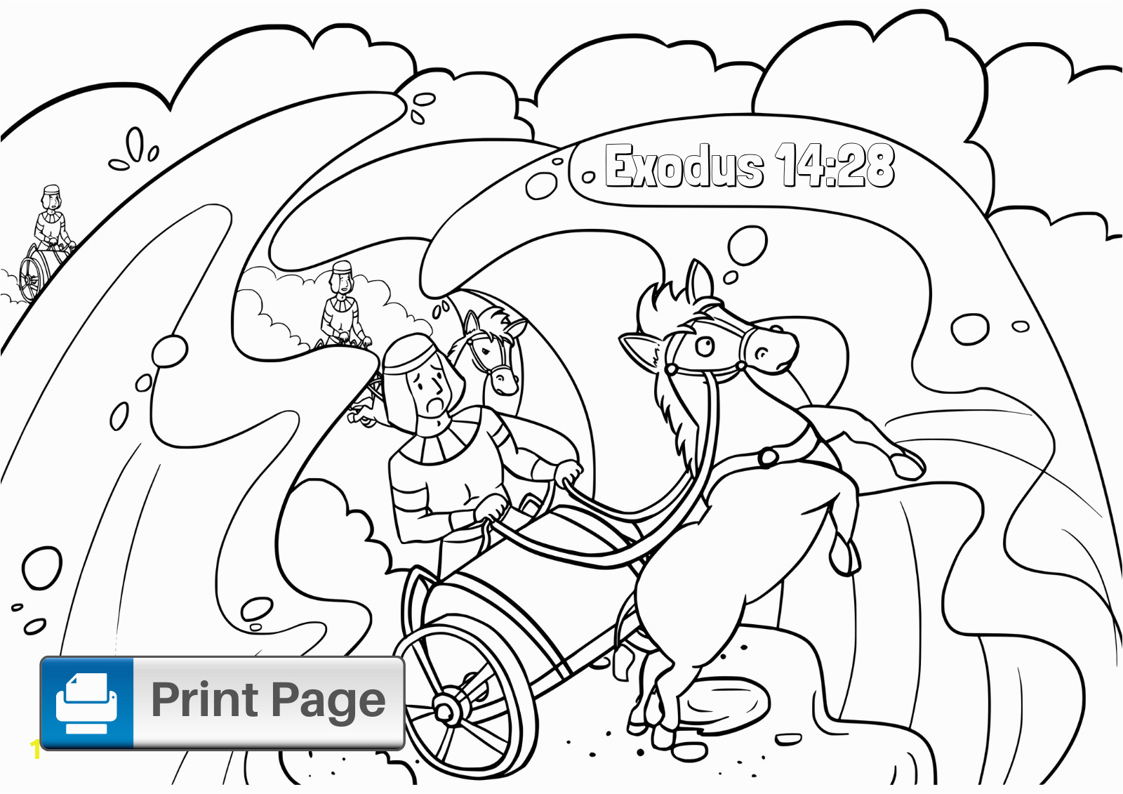 moses parting the red sea coloring pages