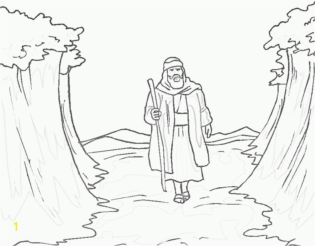 Moses Parting the Red Sea Coloring Page | divyajanani.org