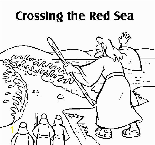 Moses Parting the Red Sea Coloring Page Moses Parting the Red Sea Coloring Page