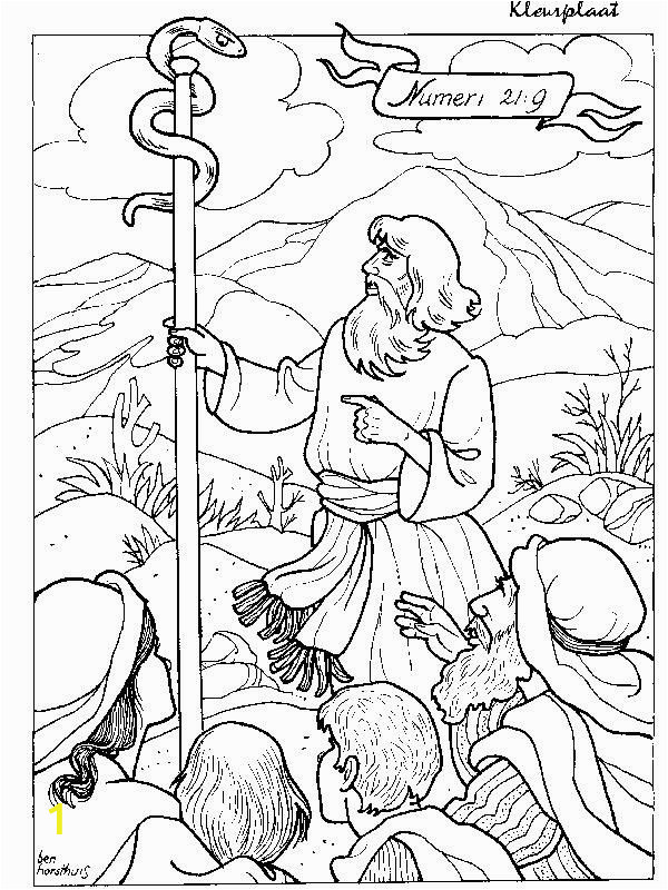 Moses Staff Turns Into A Snake Coloring Pages Bronze Serpent – Coloring Sundayschoolist