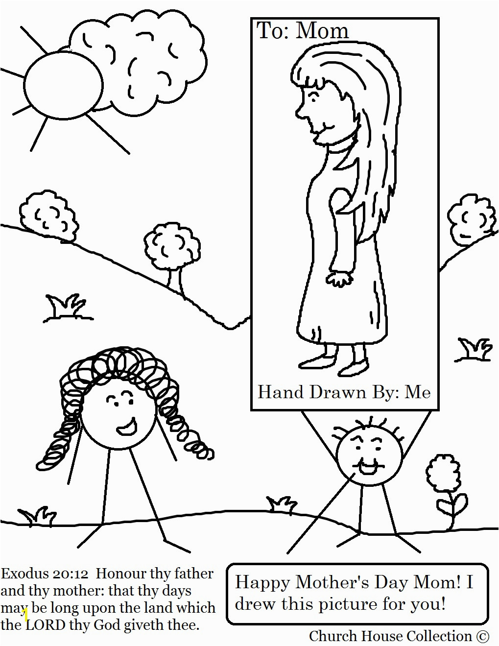 Mothers Day Coloring Page for Sunday School Church House Collection Blog Mother S Day Coloring Page