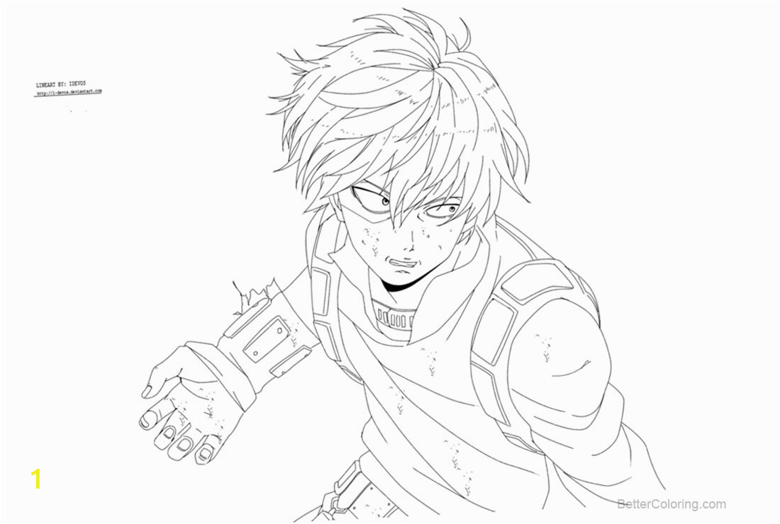 my hero academia coloring pages todoroki by i devos