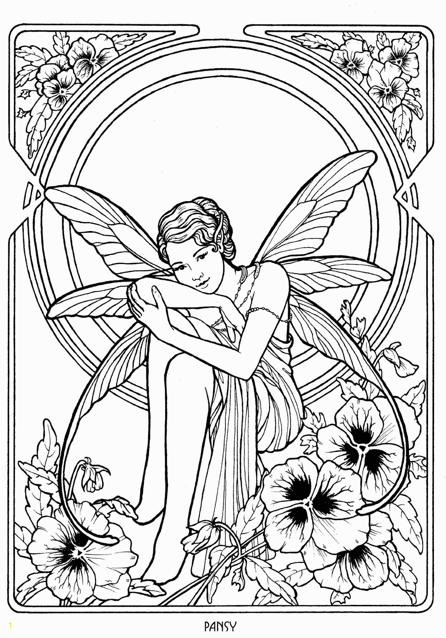 Mythical Creature Fairy Coloring Pages for Adults Fairy 20 with Images