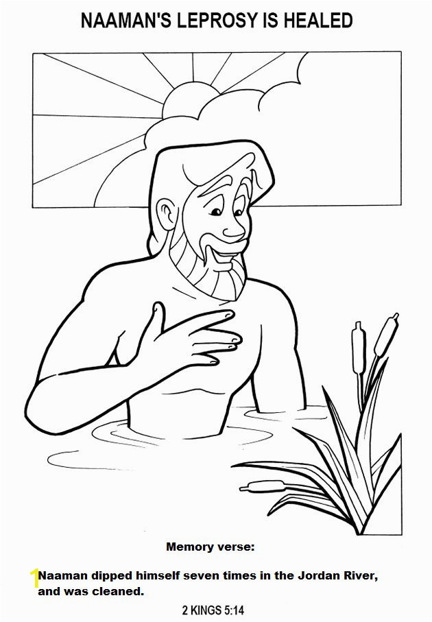 Naaman and the Servant Girl Coloring Pages Naaman Healed Coloring Page