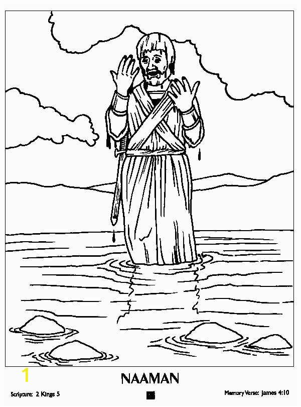 god heals naaman coloring page