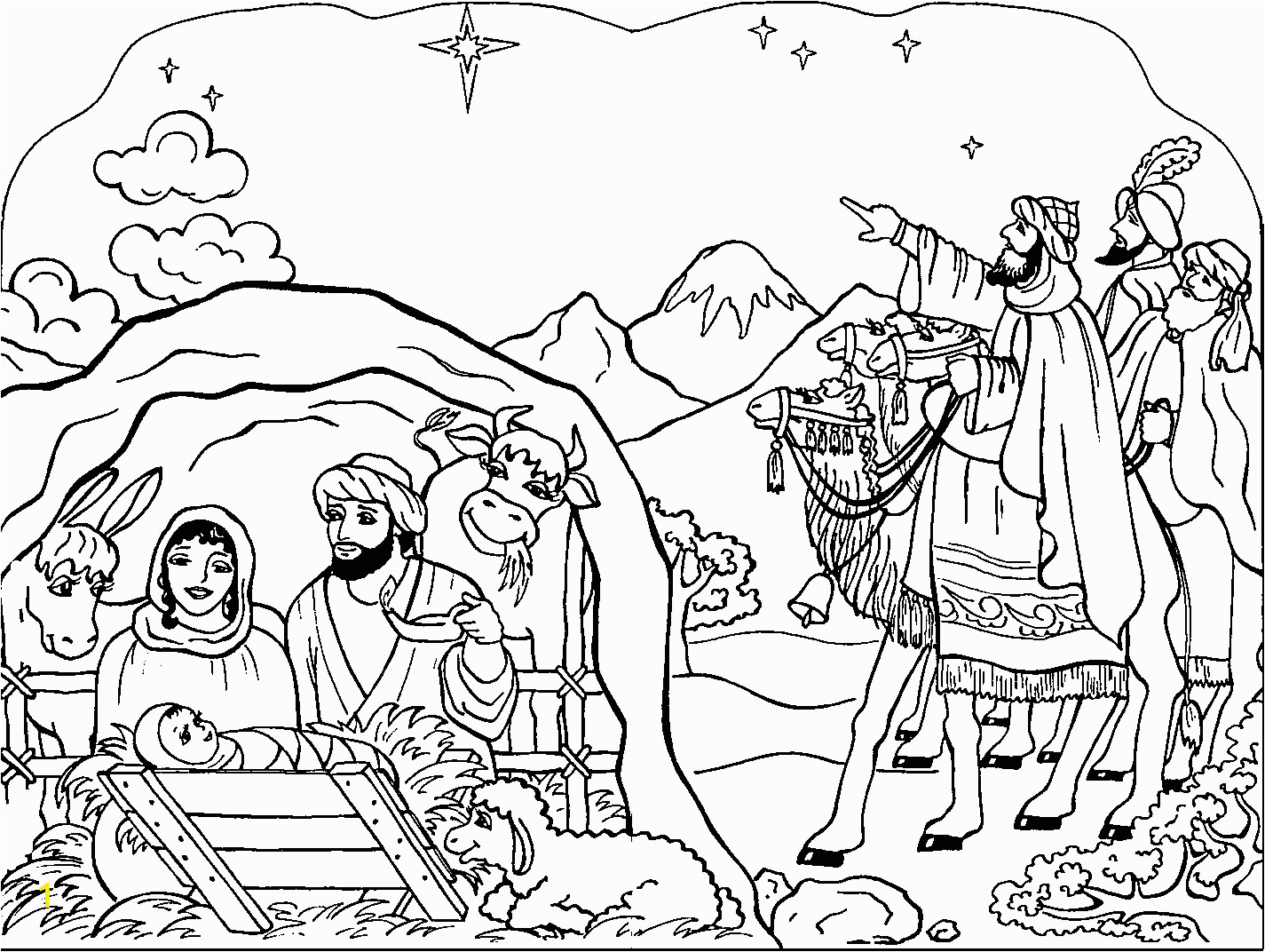 free printable nativity coloring pages kids