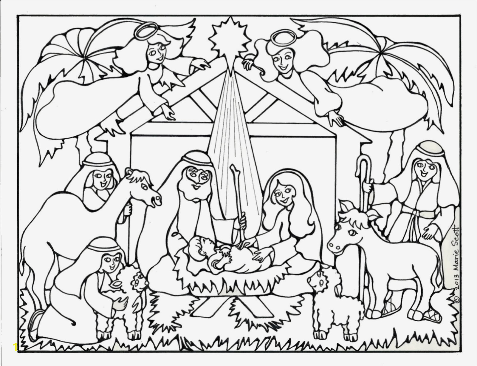 nativity coloring book page