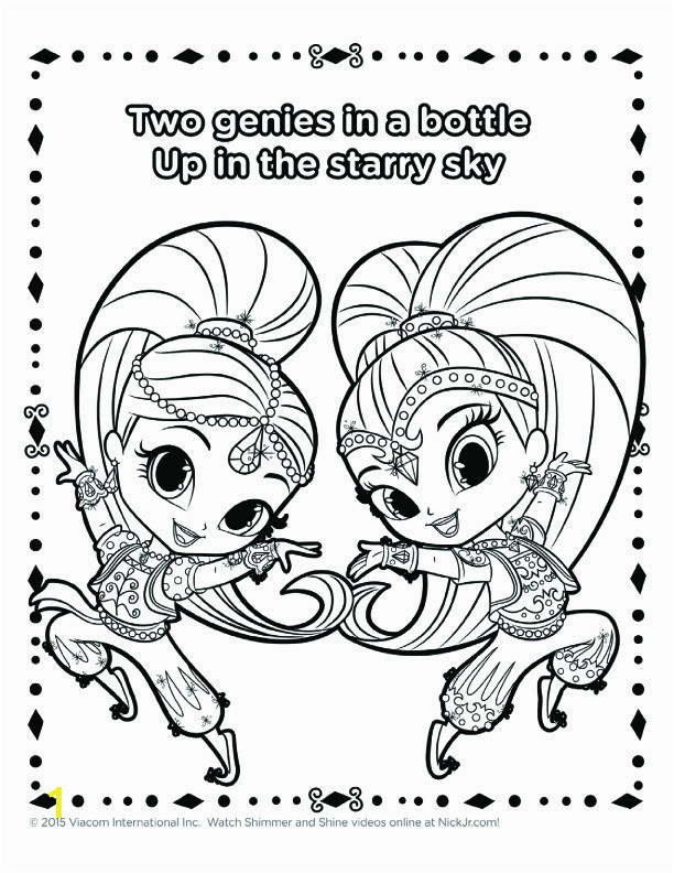 shimmer and shine coloring pages to print sketch templates