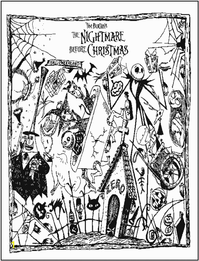 Nightmare before Christmas Characters Coloring Pages Nightmare before Christmas Coloring Page Coloring Home
