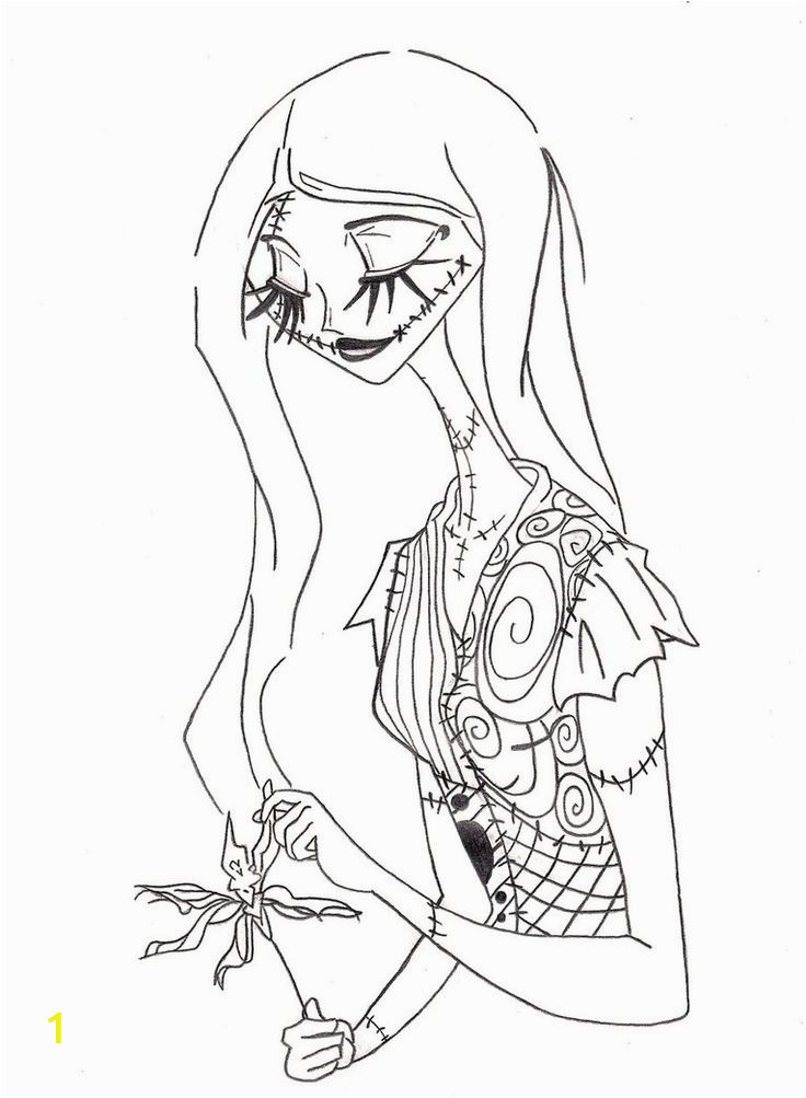 sally nightmare before christmas coloring pages
