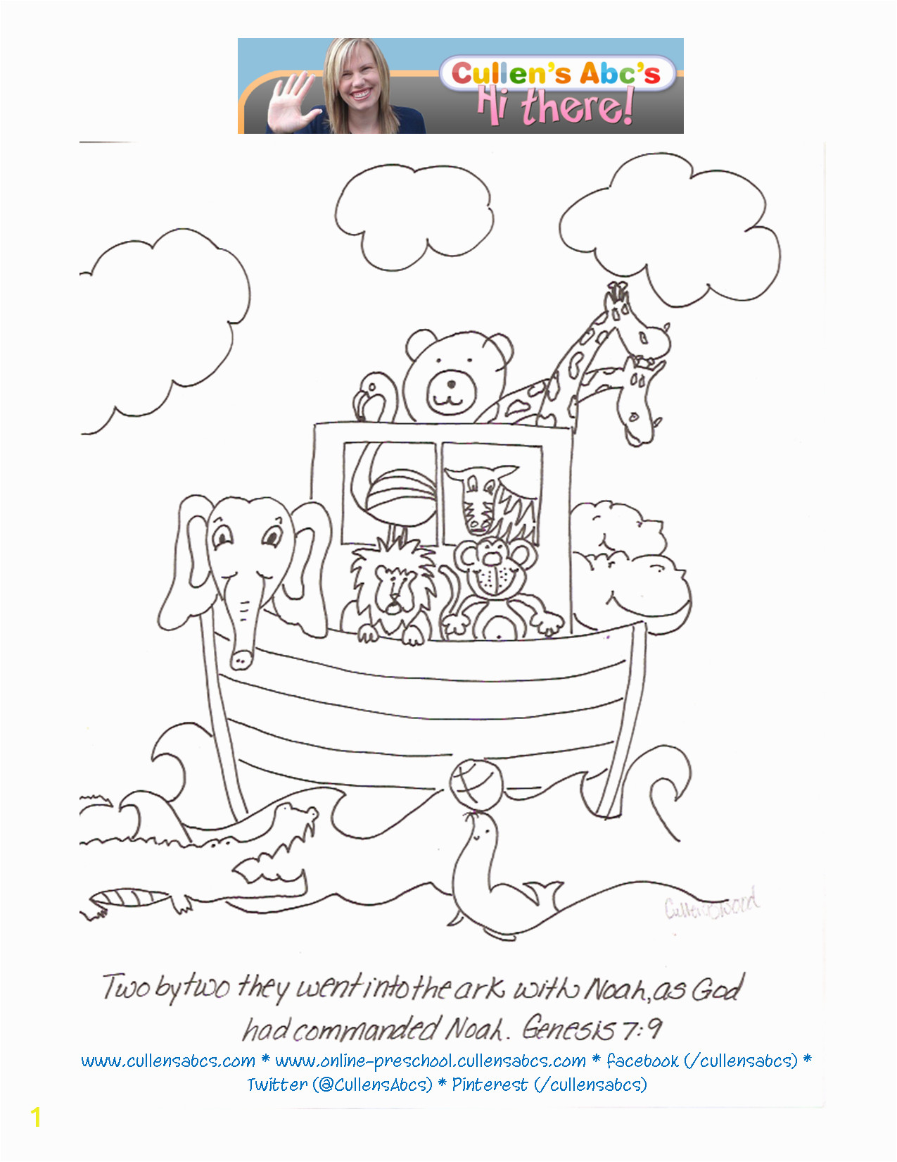 zoo ark bible memory verse coloring