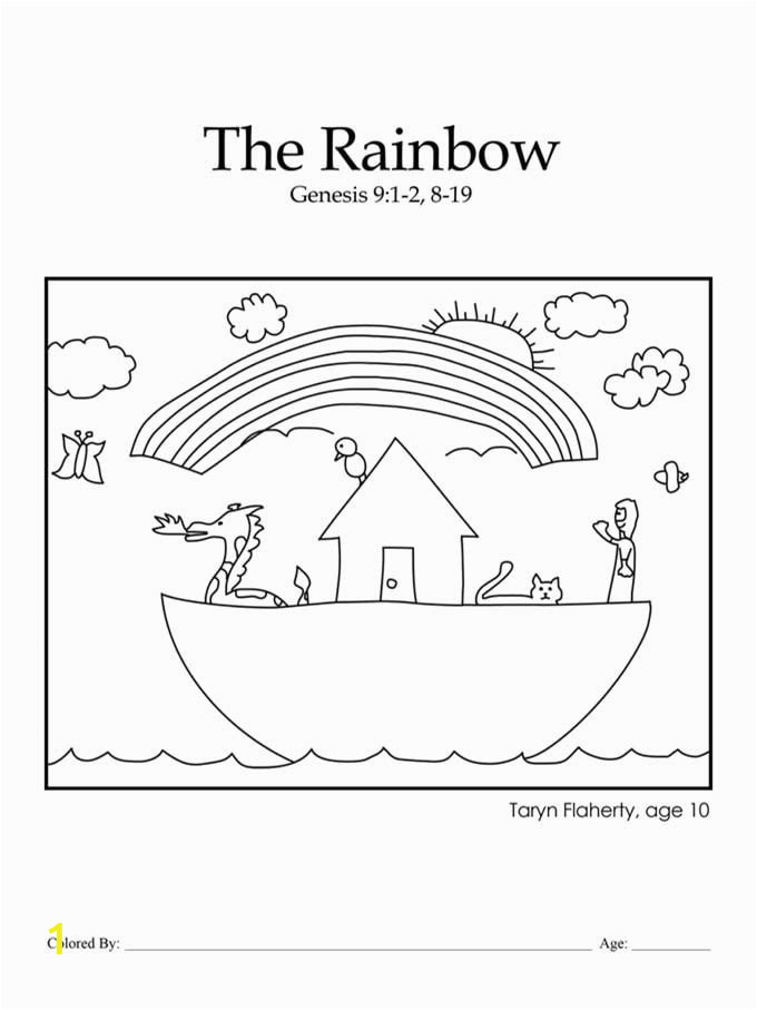 Noah S Ark Coloring Pages with Rainbow Kids Color Me Bible Chapter 6 the Rainbow